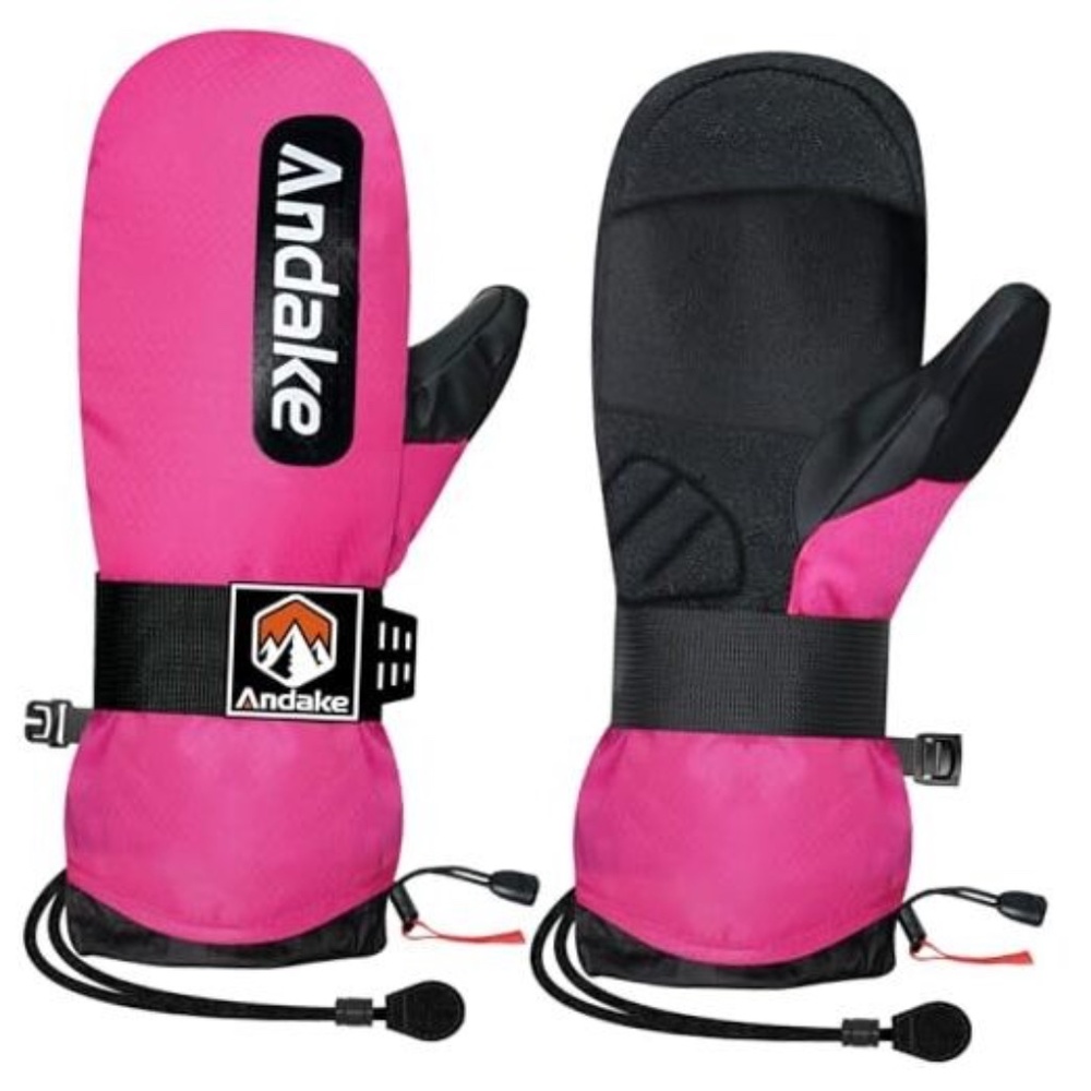 Winter Ski Mittens for Men Women&Teenager,Waterproof & Insulated X-Small Pink